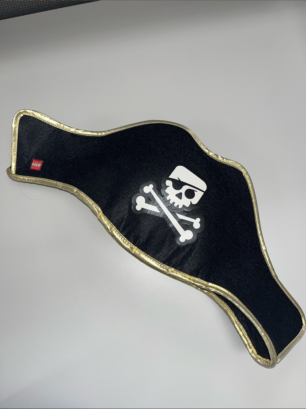 LEGO Adult Black and Gold Pirate Eye Patch with White Skull